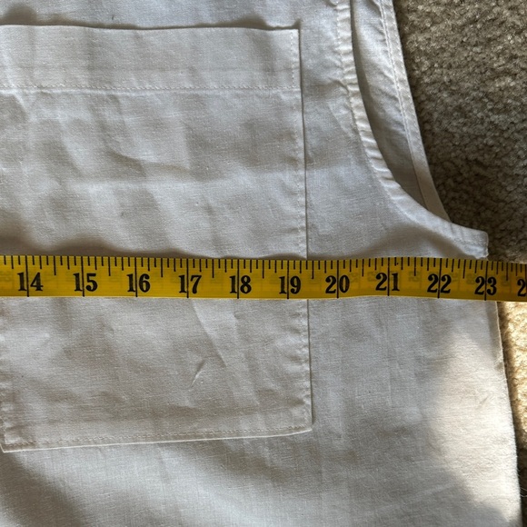 H&M Cream Midi Linen Cotton Blend Sleeveless Button Down Women’s M Summer Beach - Picture 5 of 6